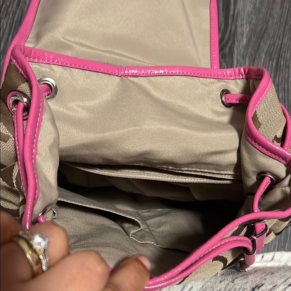 Coach Tan and Pink Backpack - Picture 4 of 6